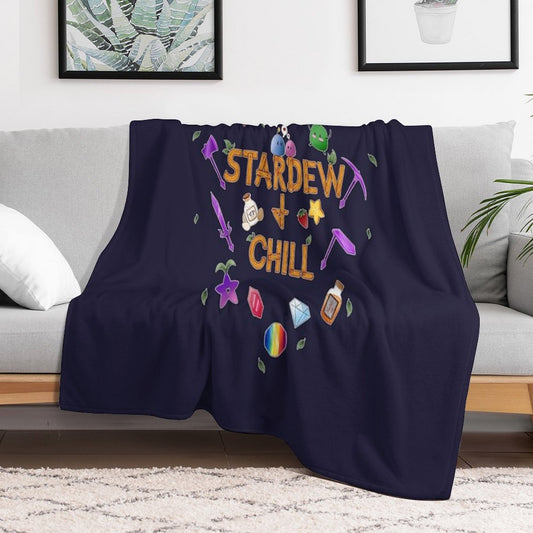 Stardew And Chill Throw Blanket