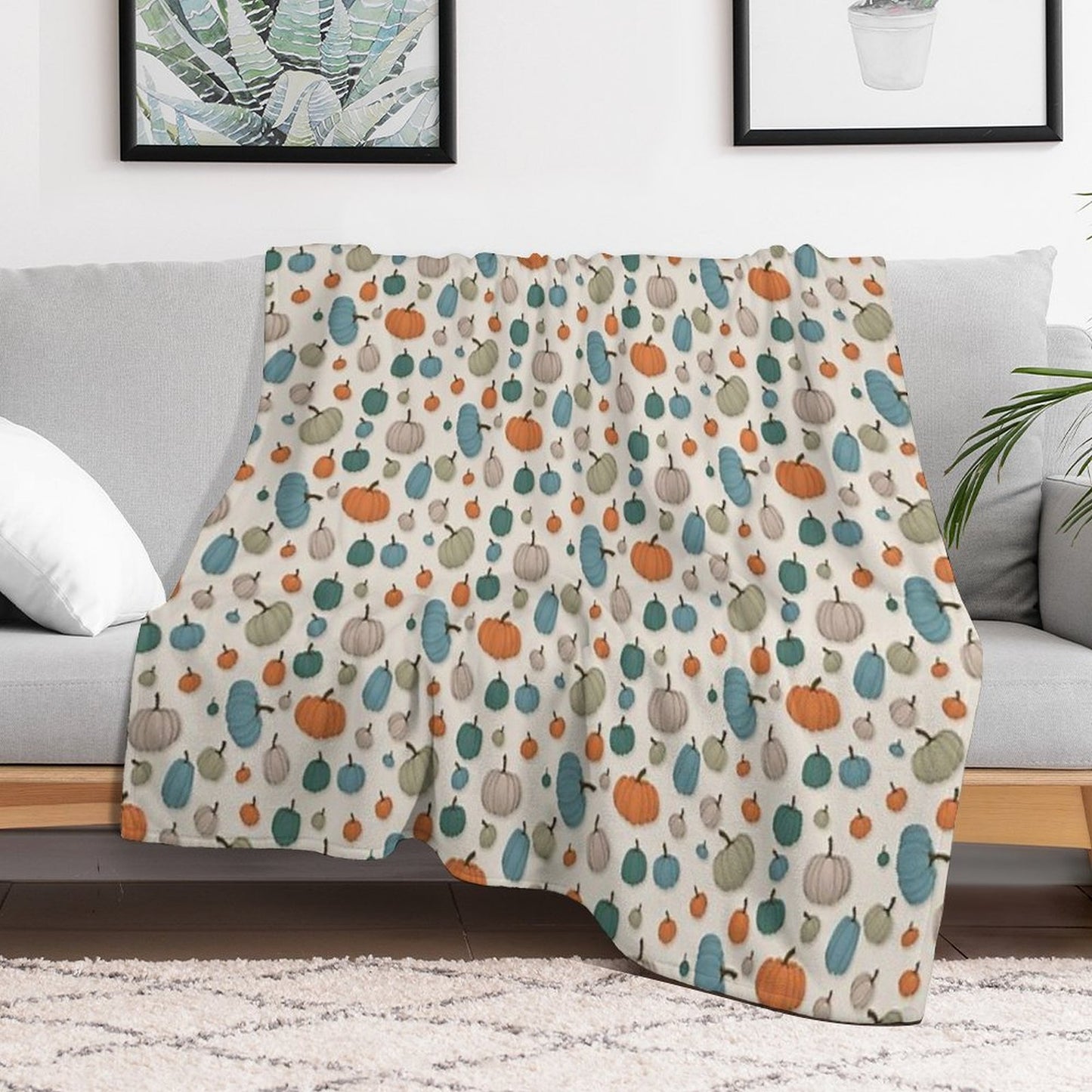 Painterly Pumpkins Throw Blanket