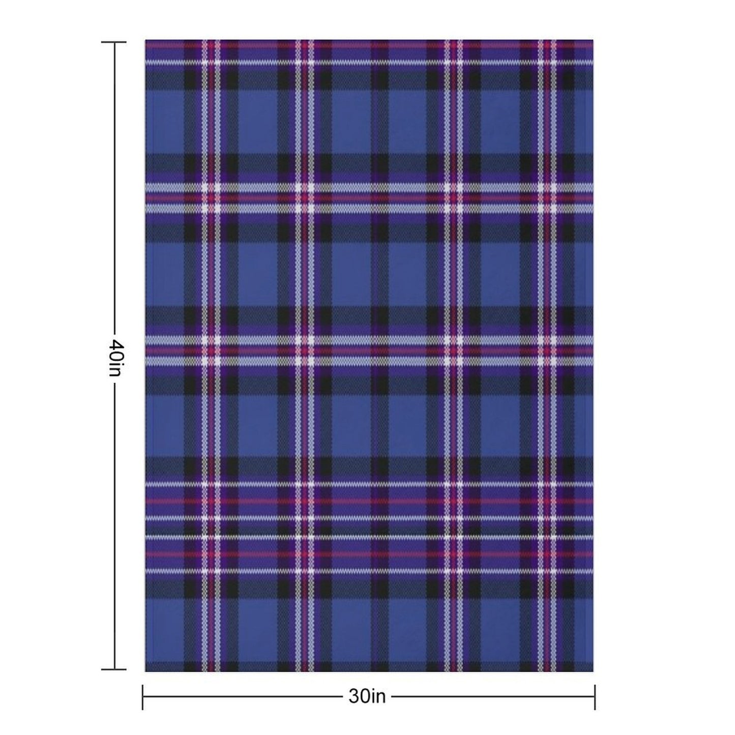 Tartan of Rangers Scotland Blue Background with Red White And Blue Lines And Black Throw Blanket