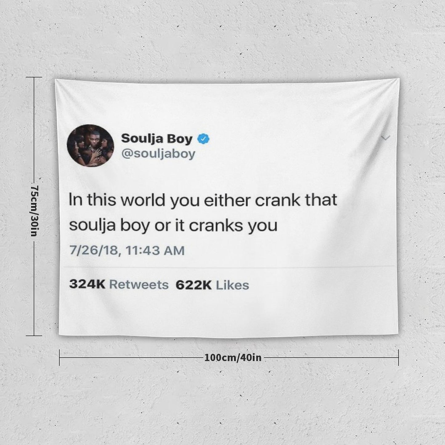 Soulja Boy Tweet Tapestry