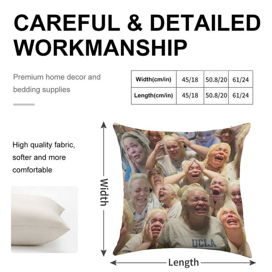Trisha Paytas Crying Linen Throw Pillow Cover