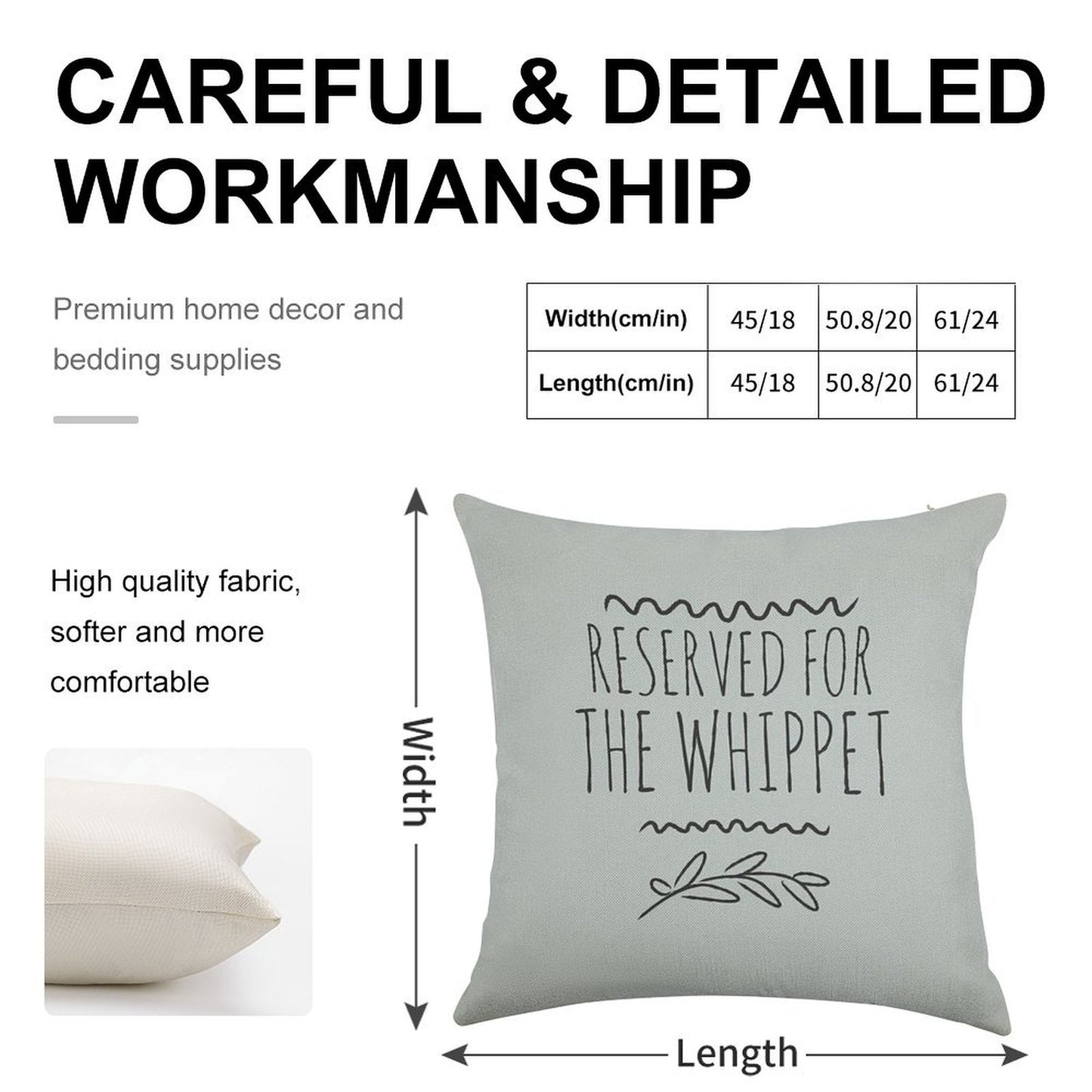 Reserved for The Whippet Linen Throw Pillow Cover