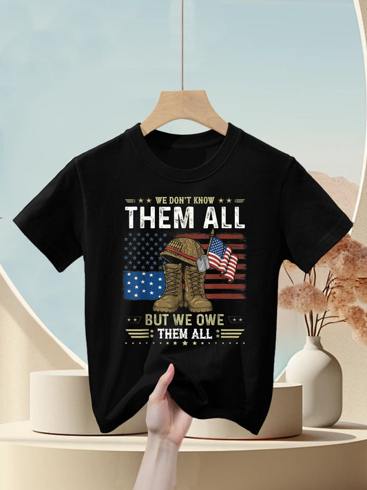 We Owe Them All Partiotic Veterans Day Memorial Day Kids T-Shirt