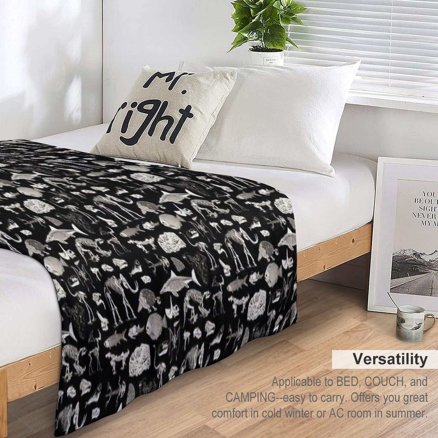 Paleontology Illustration Throw Blanket