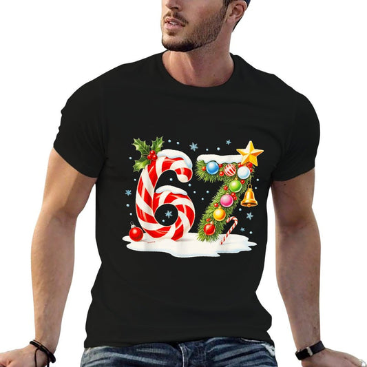 Funny Nice Naughty 6 7 Christmas 67 Meme Xmas Boys Girls Durable T-Shirt