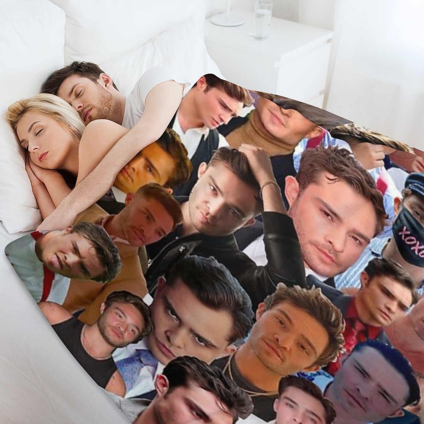 Ed Westwick Photo Collage Throw Blanket
