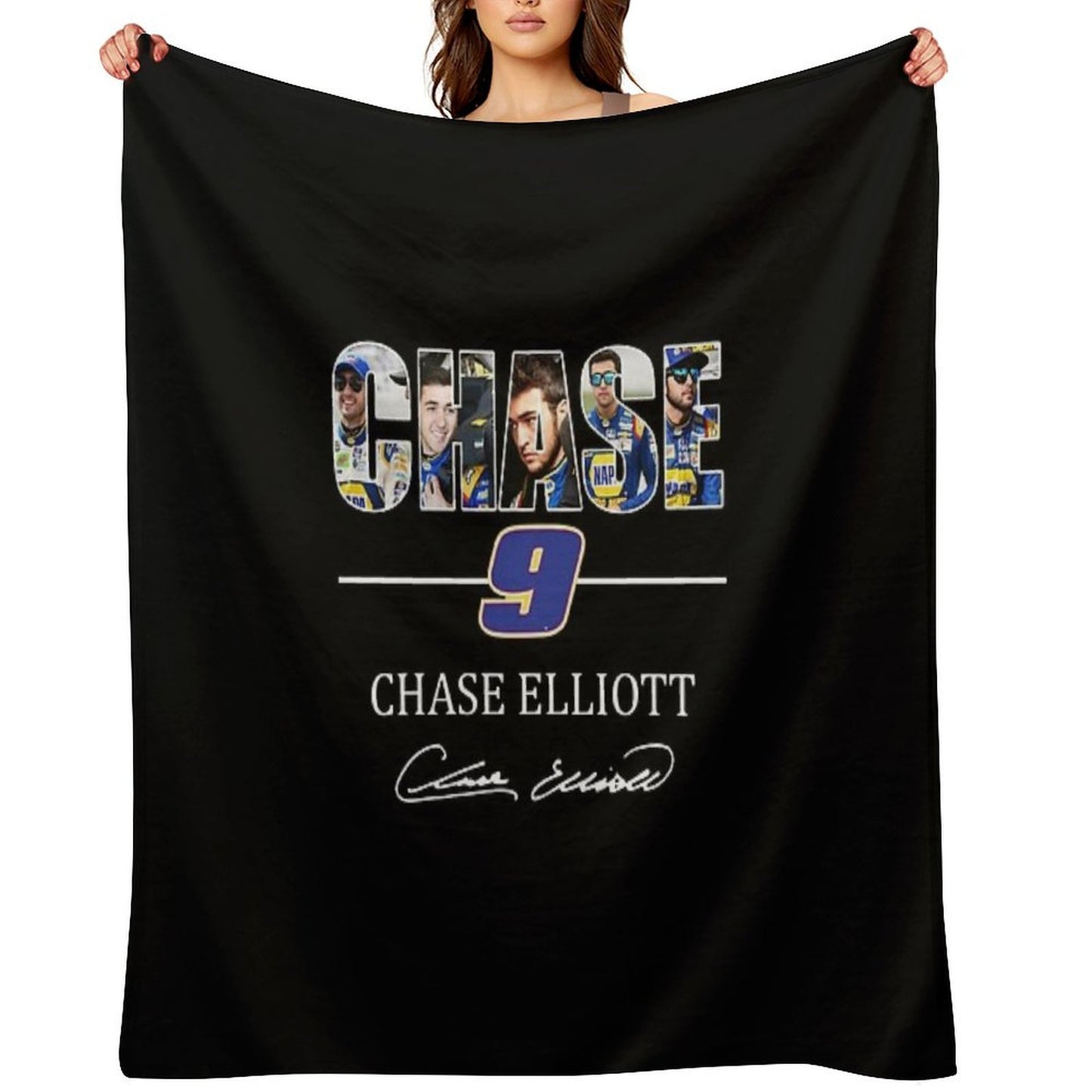 Chase 9 Chase Elliott Signature Gifts For Fans, For Men And Women, Gift Christmas Day Throw Blanket