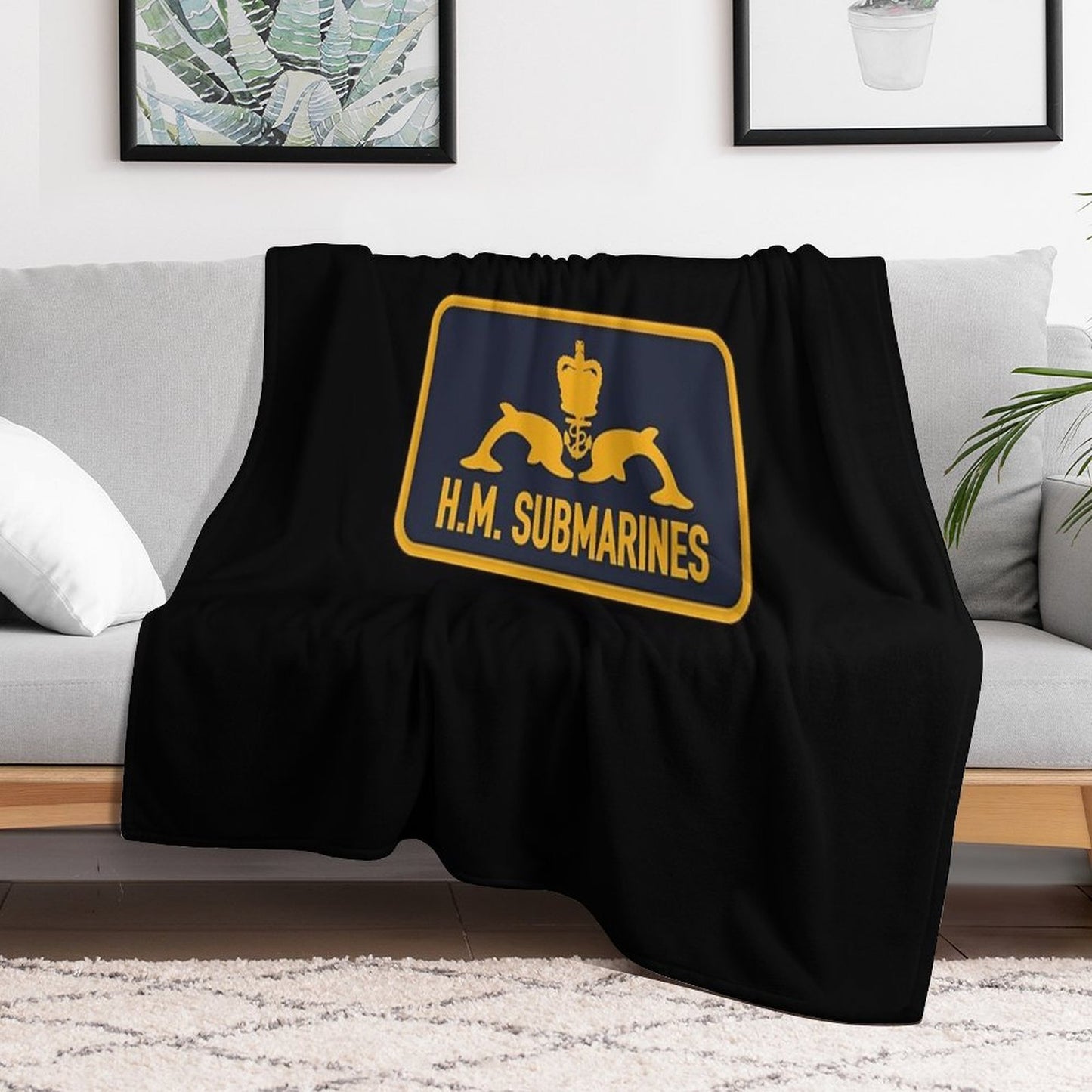 H.M. Submarines Patch Throw Blanket