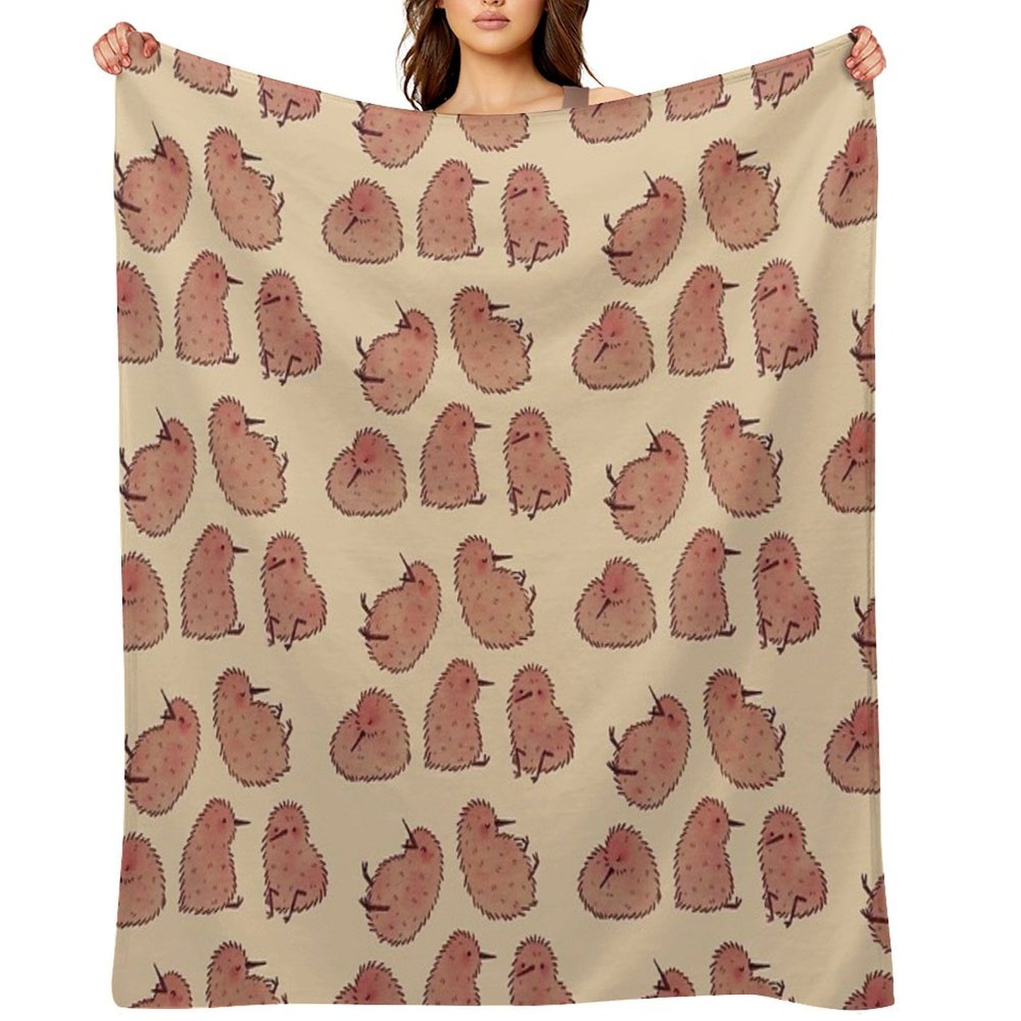 Cute Kiwi Birds Throw Blanket