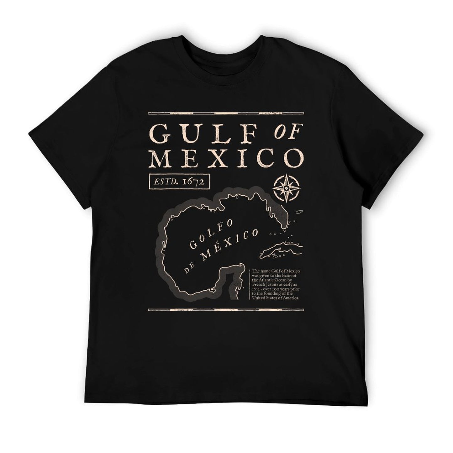 Gulf of Mexico 1672 Historic Map T-Shirt