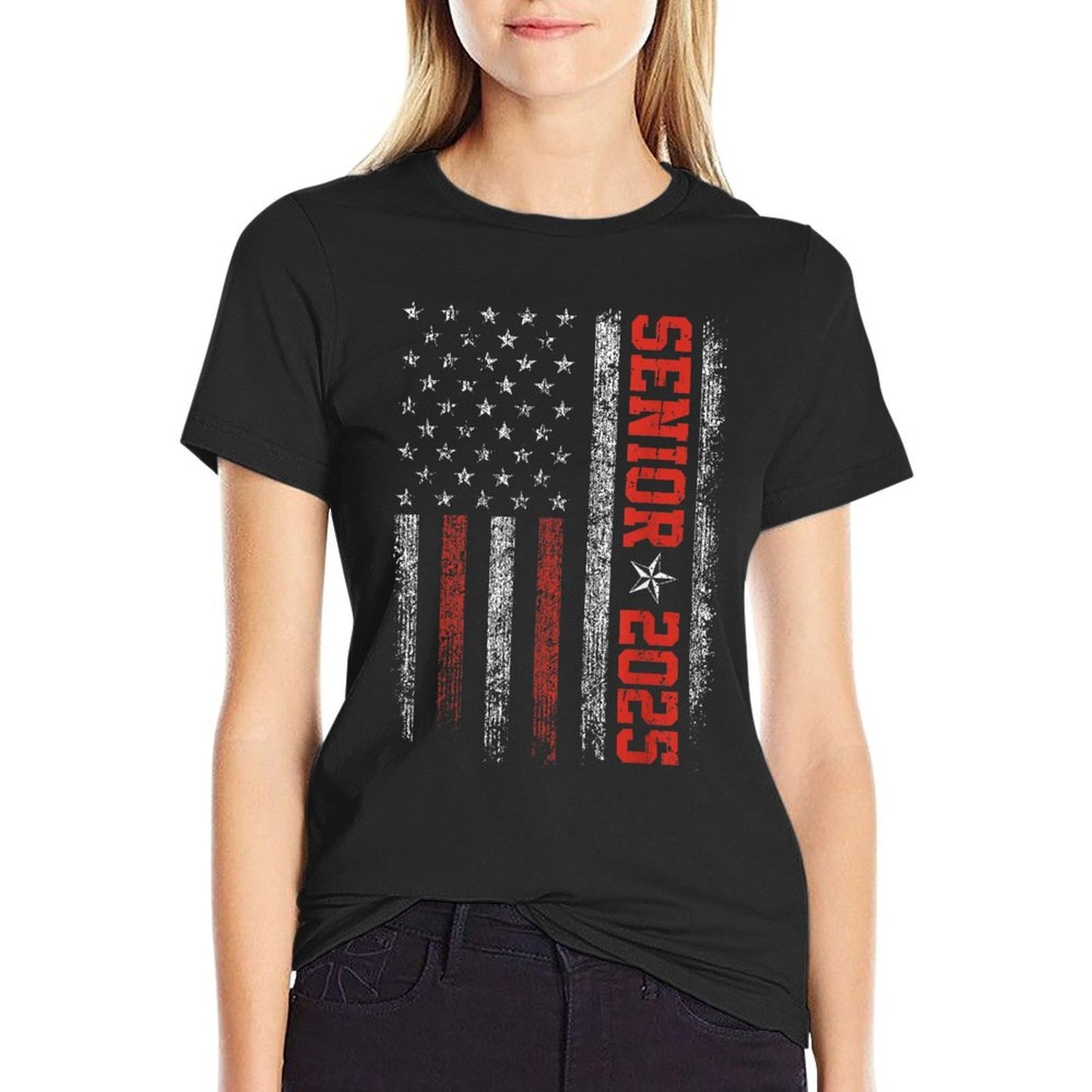 Senior Year 2025 American Flag USA Graduation Class Of 2025 T-Shirt