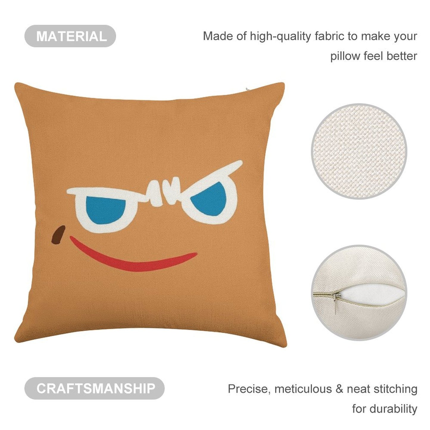 Gingerbrave Cursed Face Linen Throw Pillow Cover