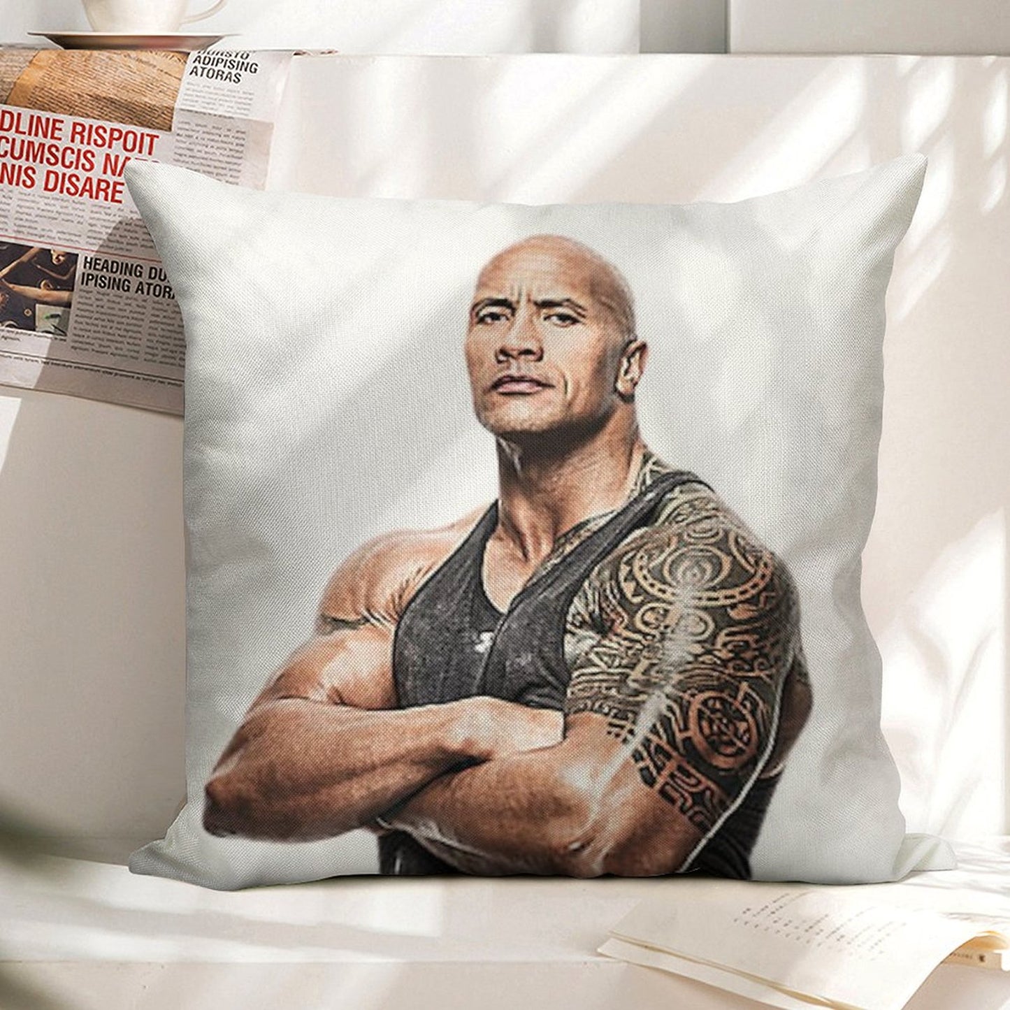 CAN YOU SMELL WHAT THE ROCK IS COOKING Linen Throw Pillow Cover