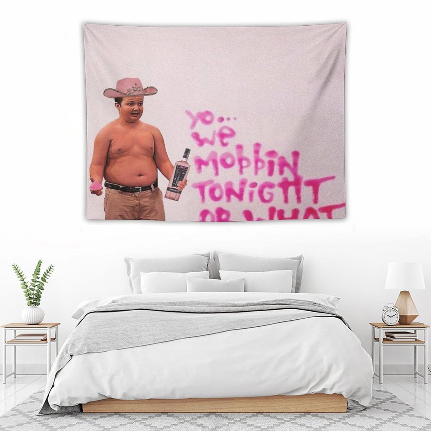 Gibby Pink Cowboy Hat Mobbin Or What Tapestry