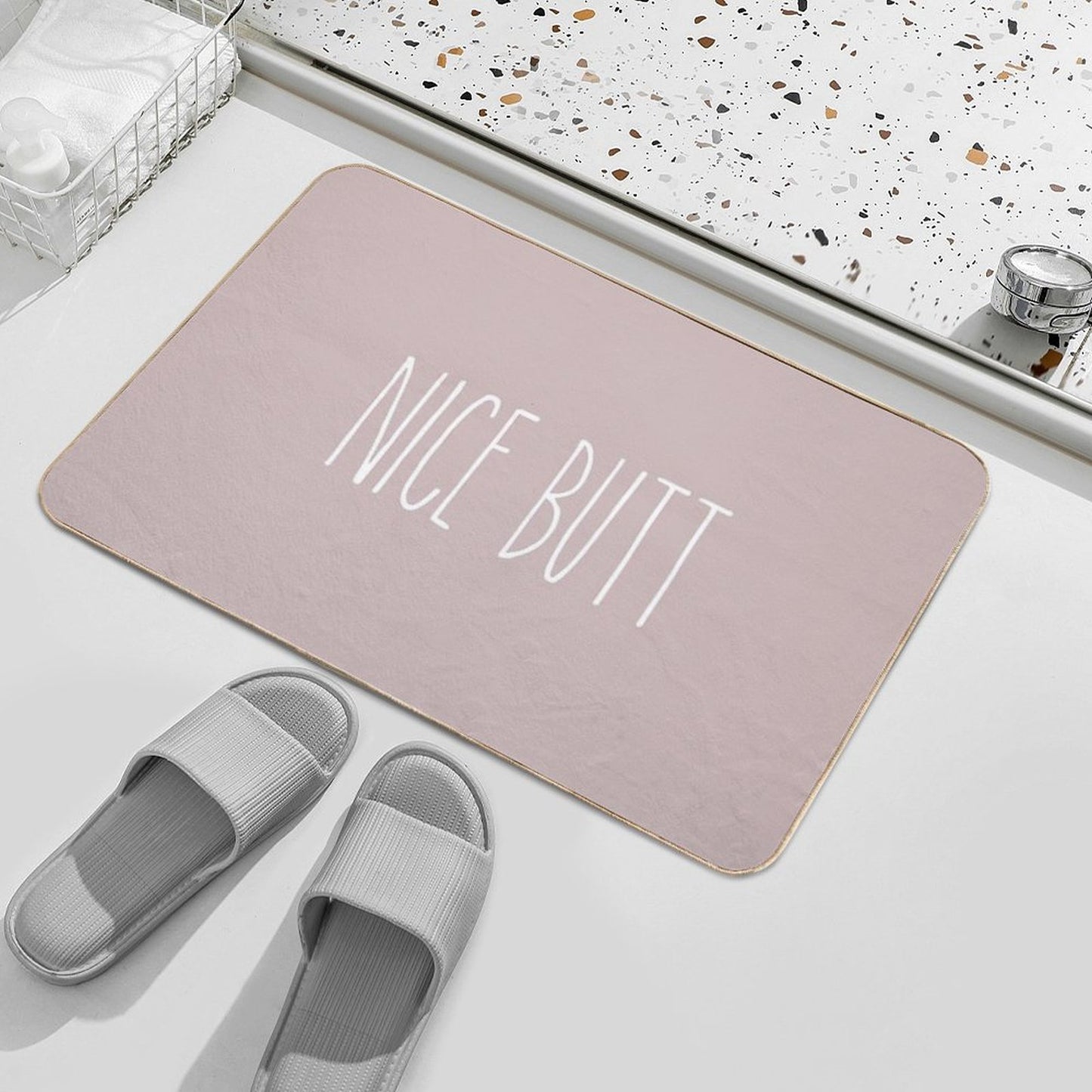 Nice Butt Matching Bath Mat And Shower Curtain Bath Mat