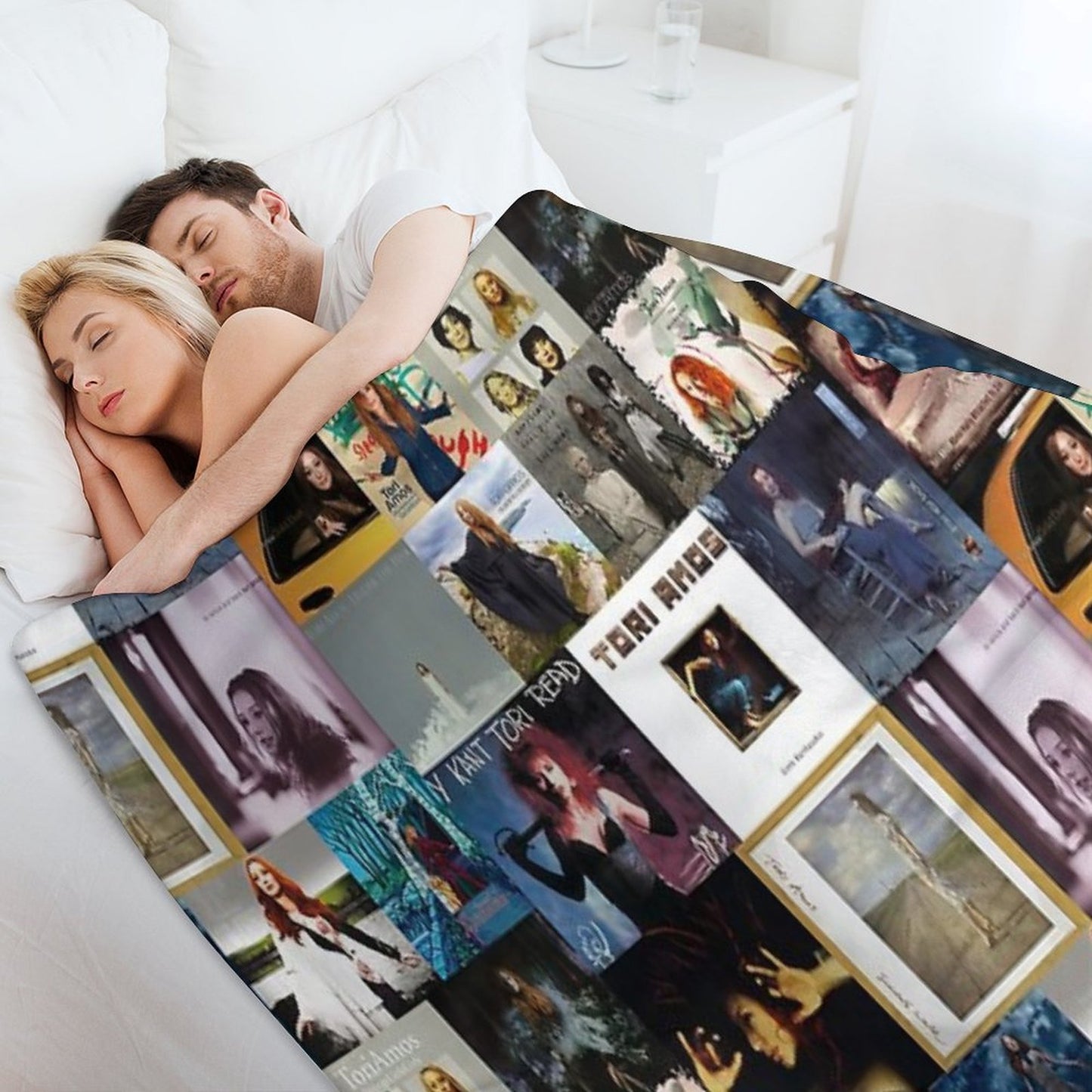 Tori Amos Album Records Collage Collection Print Throw Blanket