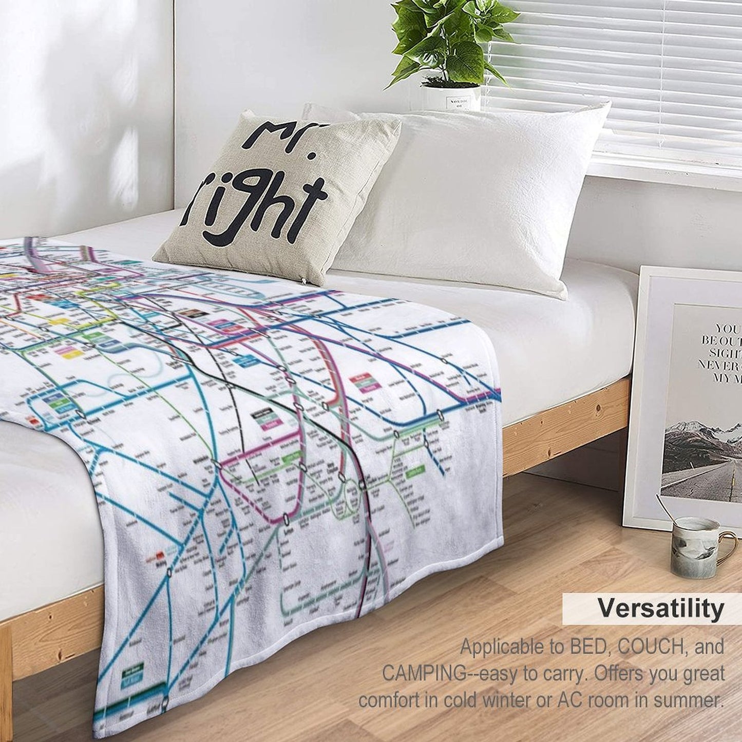 London AllRail Map Throw Blanket