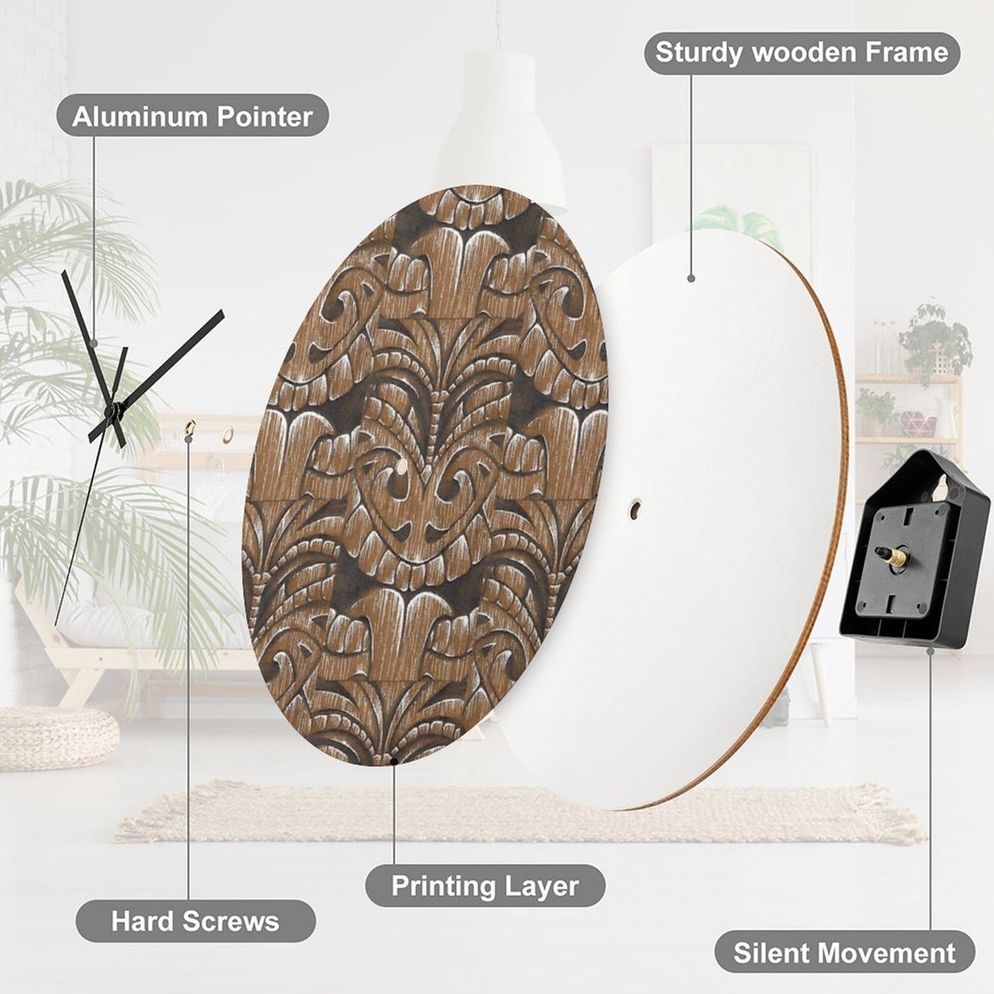 Maori Tiki Wall Clock