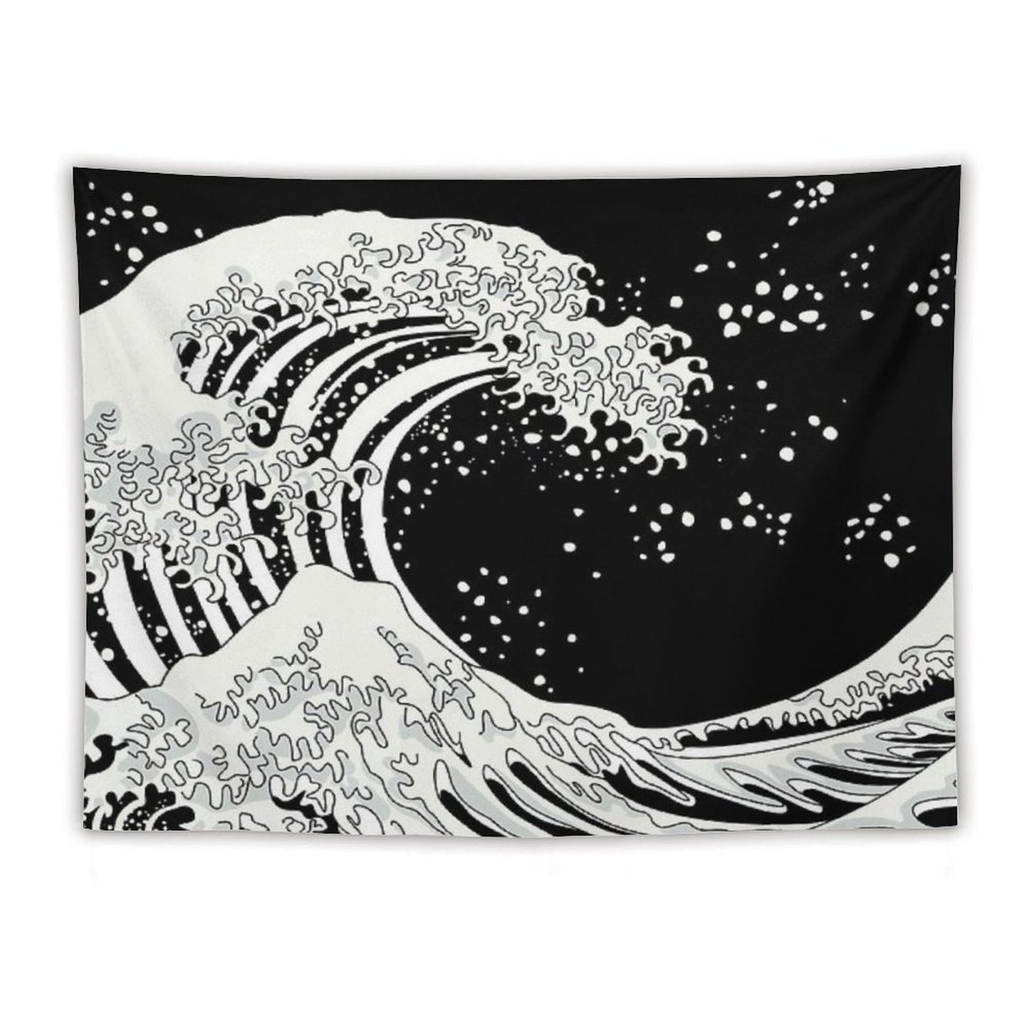 Black And White Great Wave Tapestry