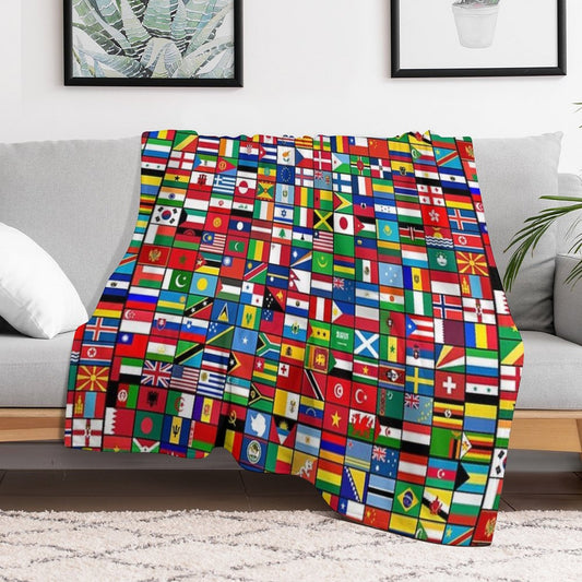 The World's Flags Throw Blanket