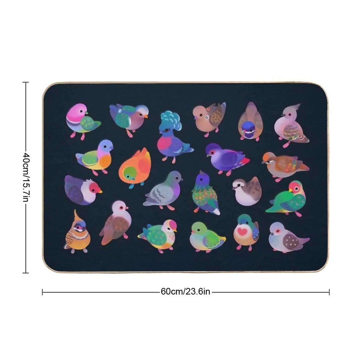 Wild Pigeon Stain-Proof Bath Mat