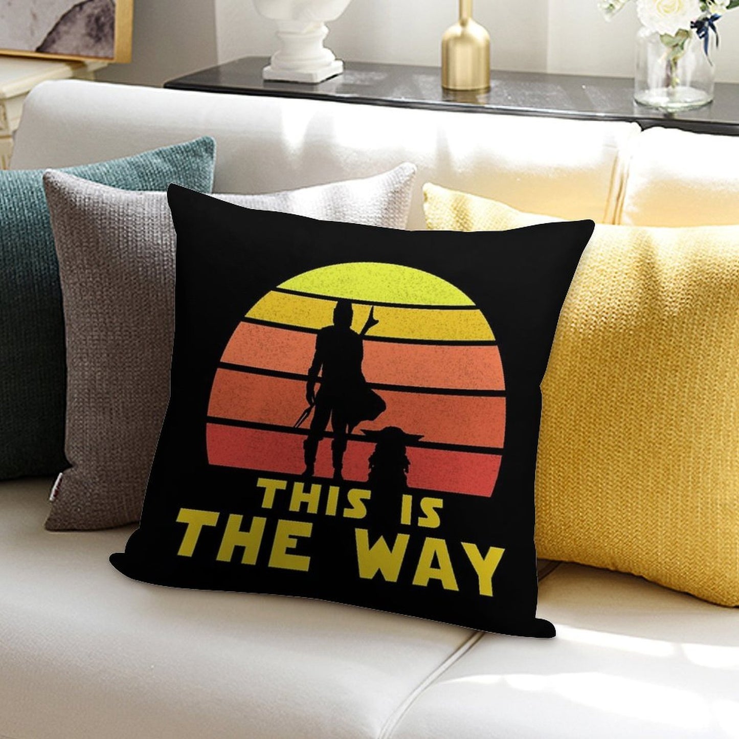 Mando Retro Vol.1 Soft Short Plush Fabric Throw Pillow