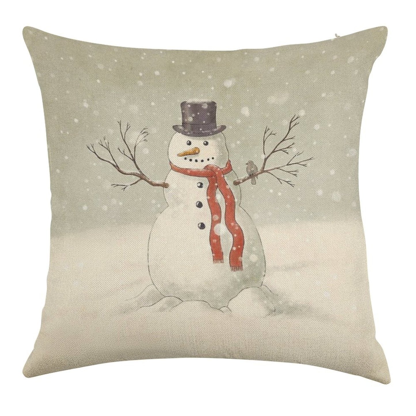 The Snowman Linen Throw Pillow Cover