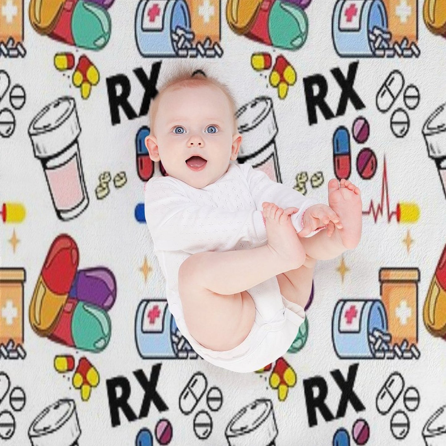 Pharmacy Pattern Pills RX Throw Blanket