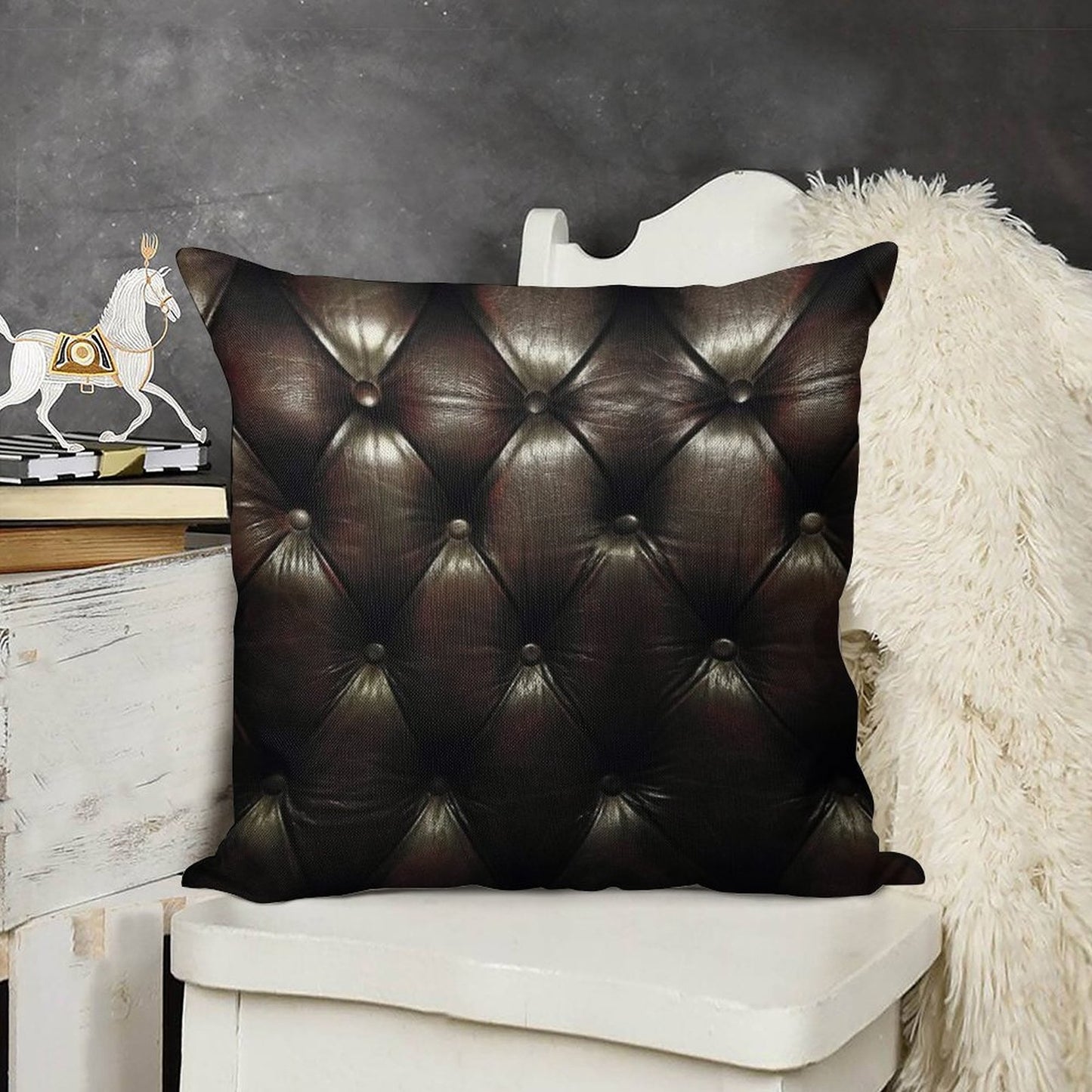 Chesterfield Natural Linen Throw Pillow Cover