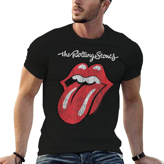 Rolling Stones Official Script Tongue  Heathered Texture T-Shirt
