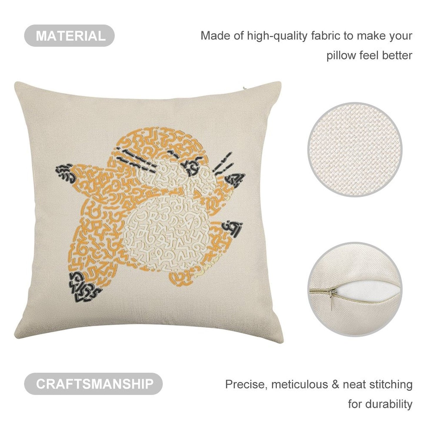 Monty Mole Linen Throw Pillow Cover