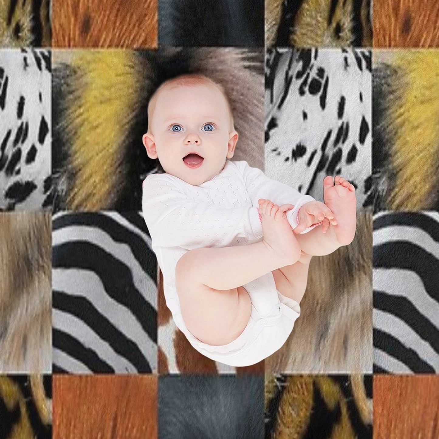 Animal Fur Textures in Colored Pencil Throw Blanket