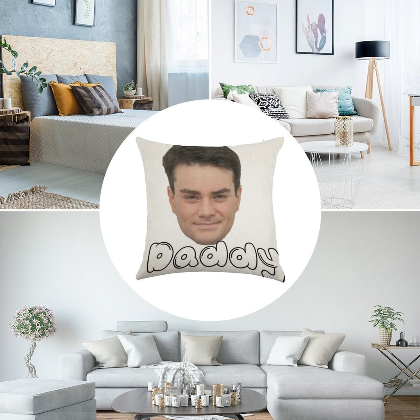 Ben Shapiro Daddy Linen Throw Pillow Cover