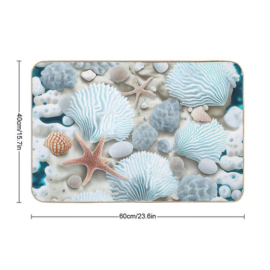 Seashells And Starfish Toxin-Free Bath Mat