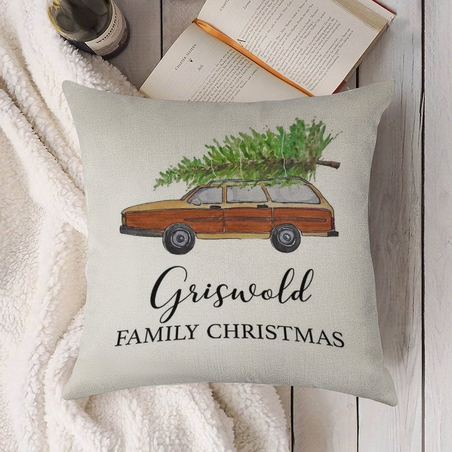 Christmas Vacation Griswold Family Christmas Linen Throw Pillow Cover