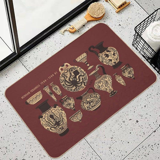 Late Minoan Ceramics Repositionable Bath Mat