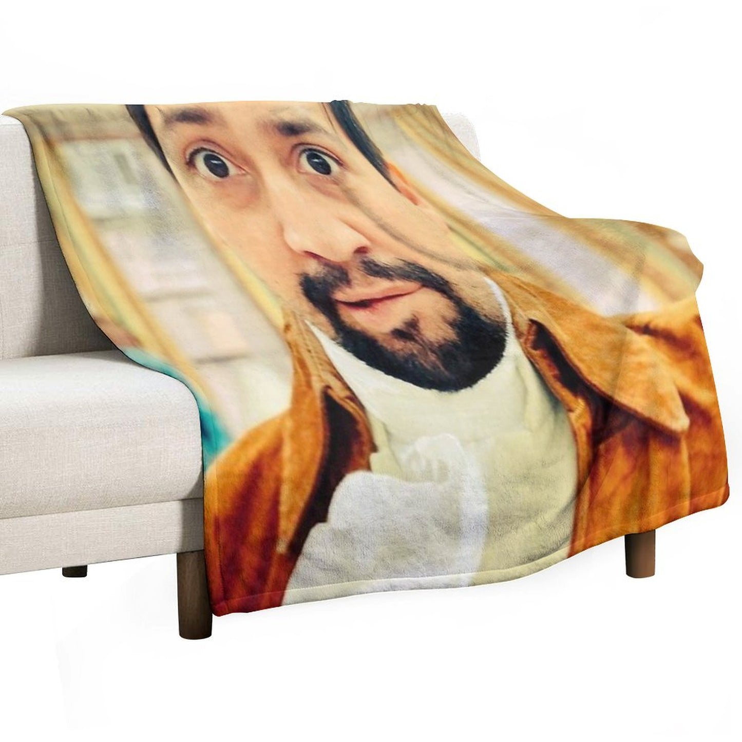 Lin Manuel Miranda Biting His Lip Throw Blanket