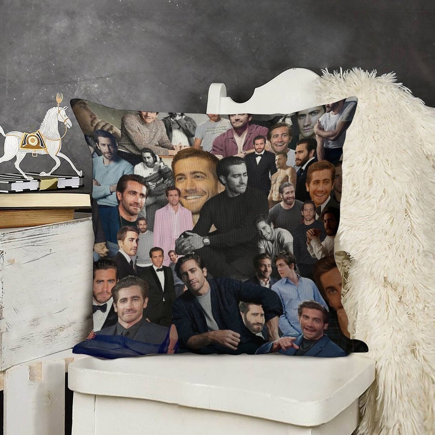 Jake Gyllenhaal Linen Throw Pillow Cover