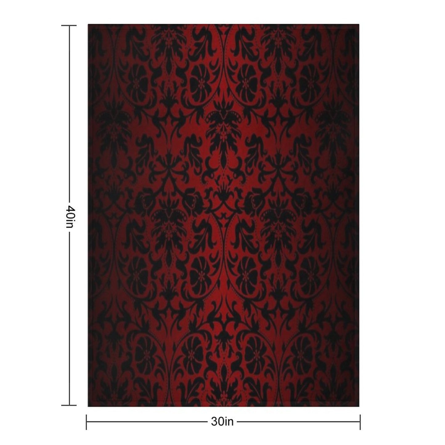 Dark Red And Black Damask Pattern Throw Blanket