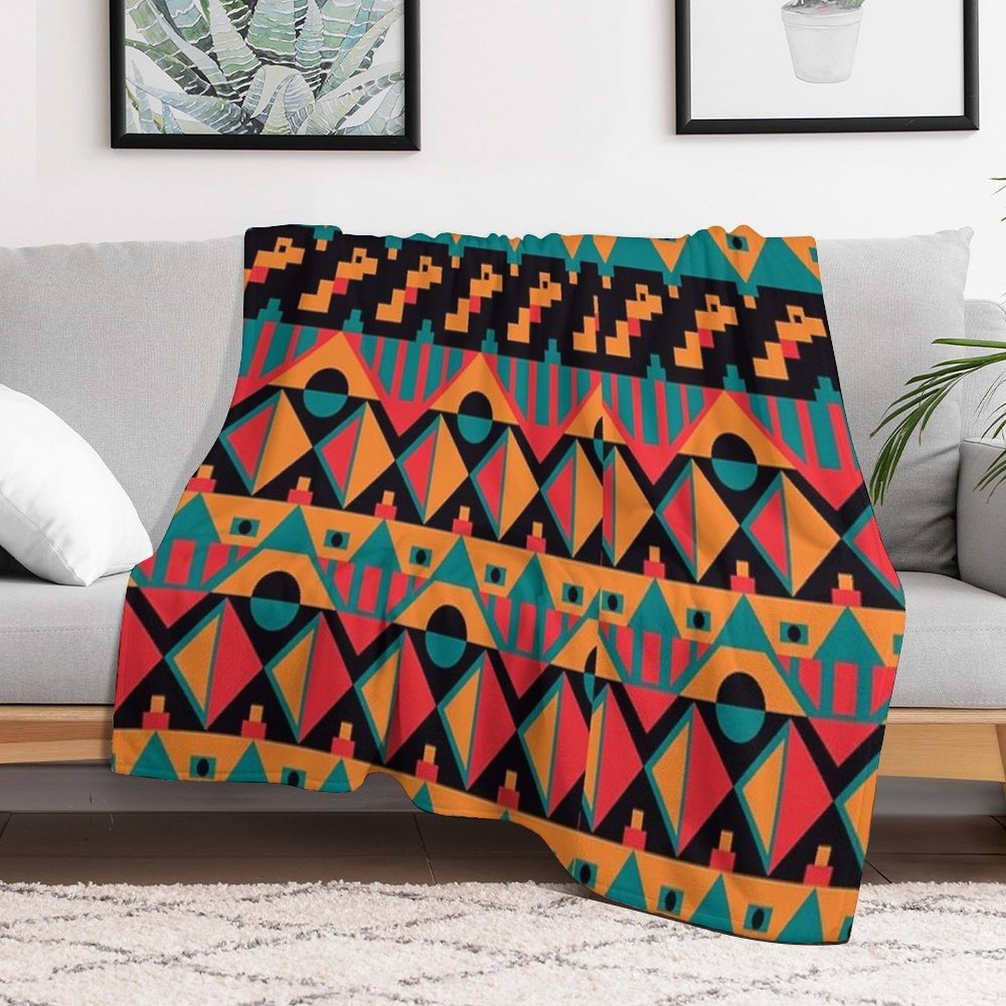 African Tribal Seamless Throw Blanket