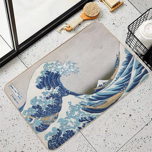 Under The Wave Off Kanagawa - The Great Wave - Katsushika Hokusai Bath Mat