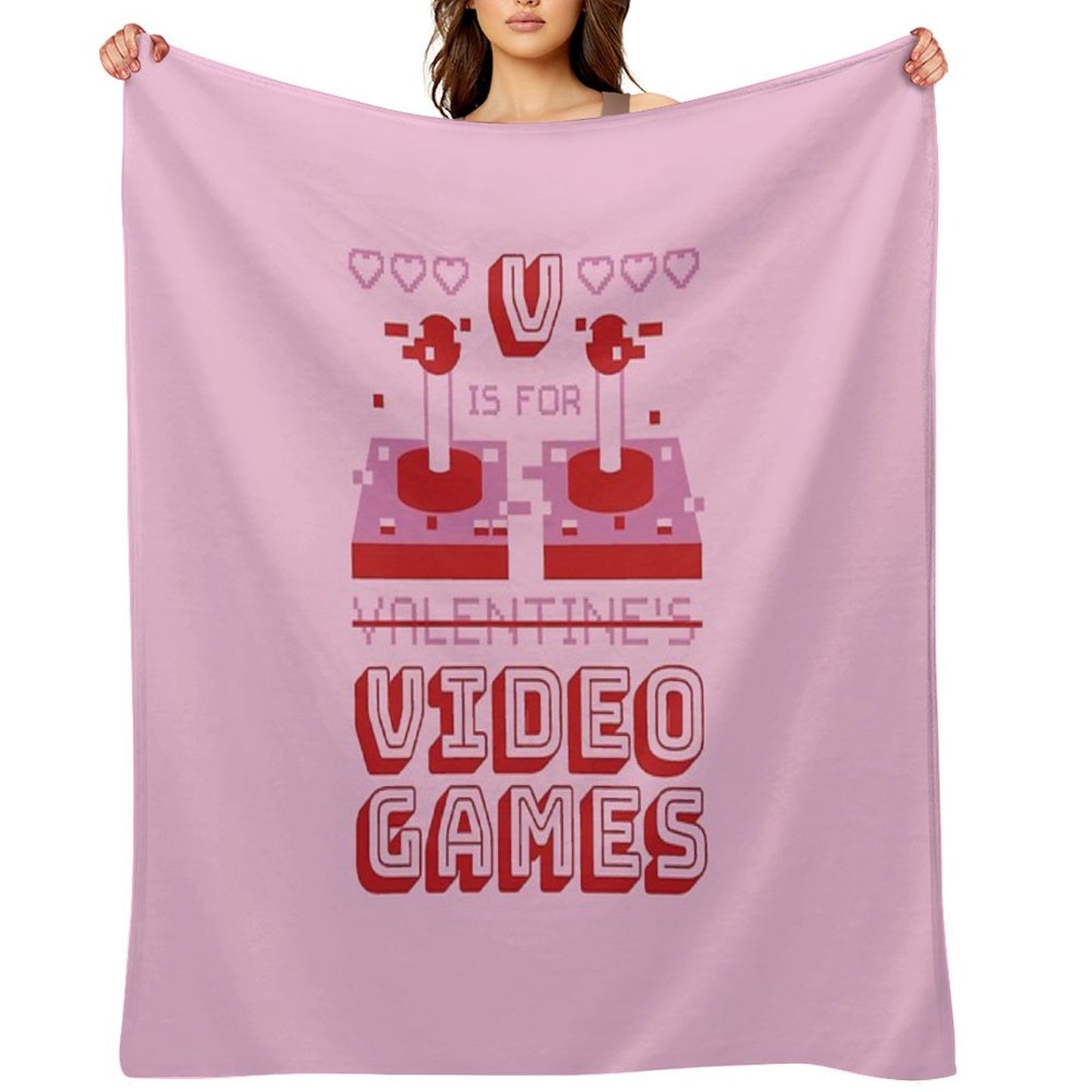 V Is For Video Games - Gaming Is My Valentine Throw Blanket