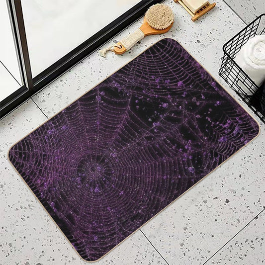 Cobwebs Pattern Purple Cobweb Bath Mat