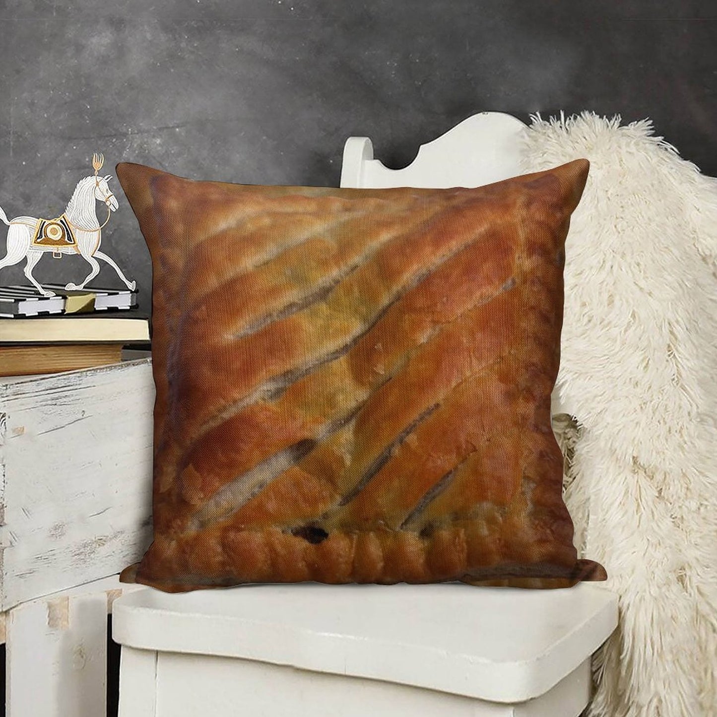 Greggs Steak Bake Linen Throw Pillow Cover