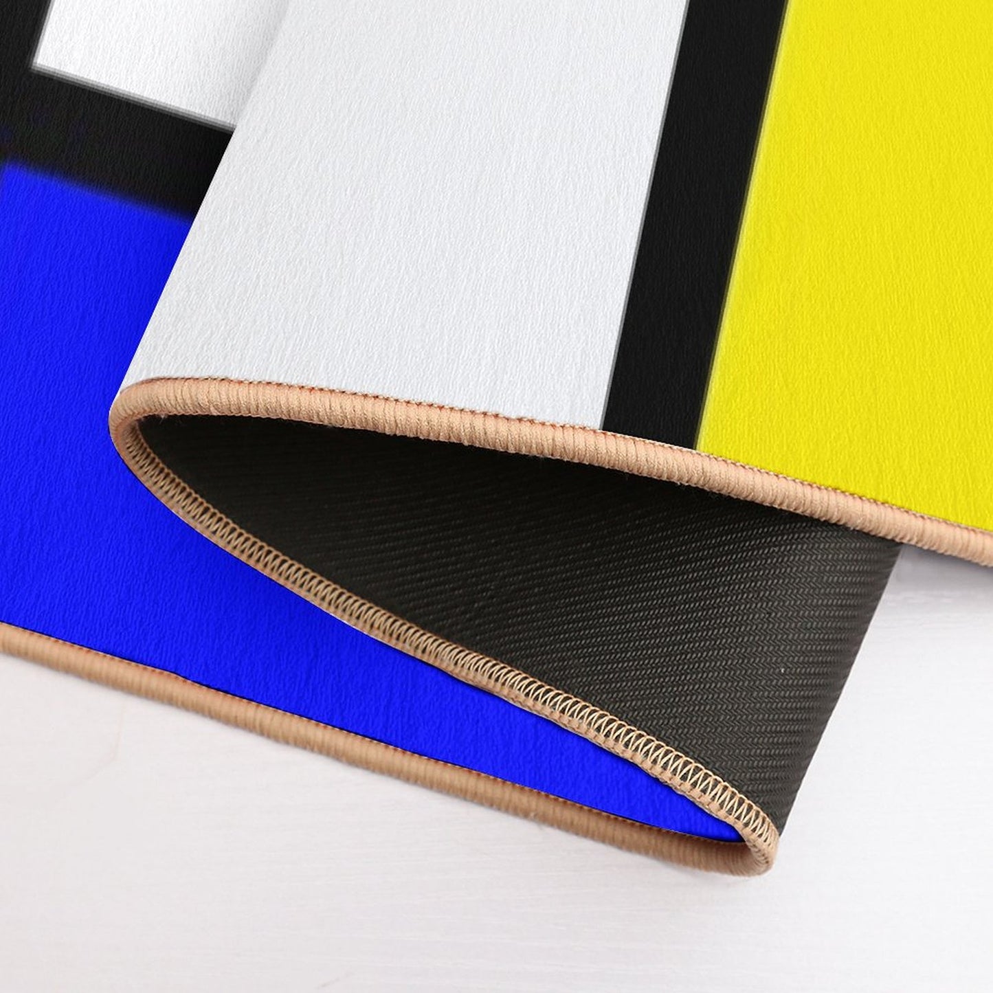 Mondrian Minimalist Modern Abstract Art Bath Mat