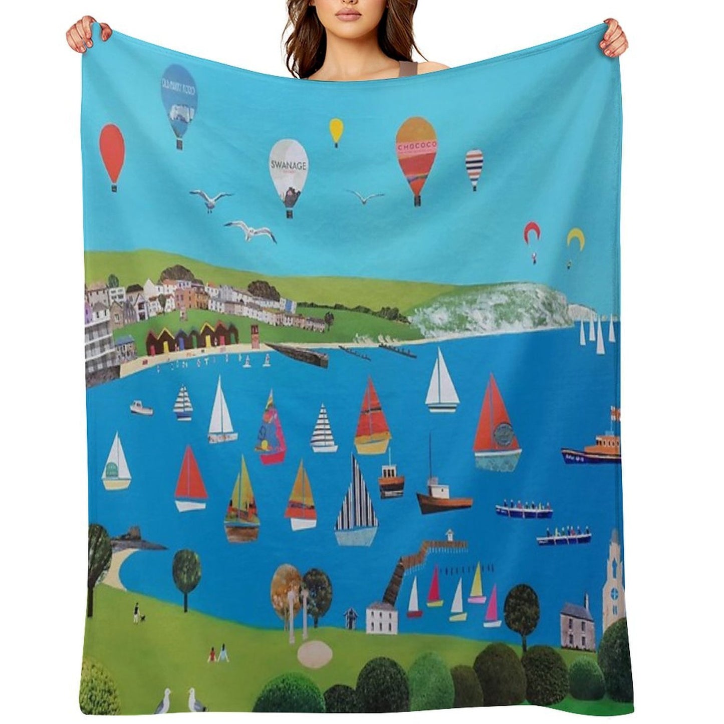 Swanage, Dorset Throw Blanket