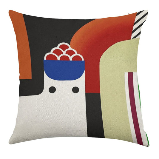 Silly Cat Linen Throw Pillow Cover