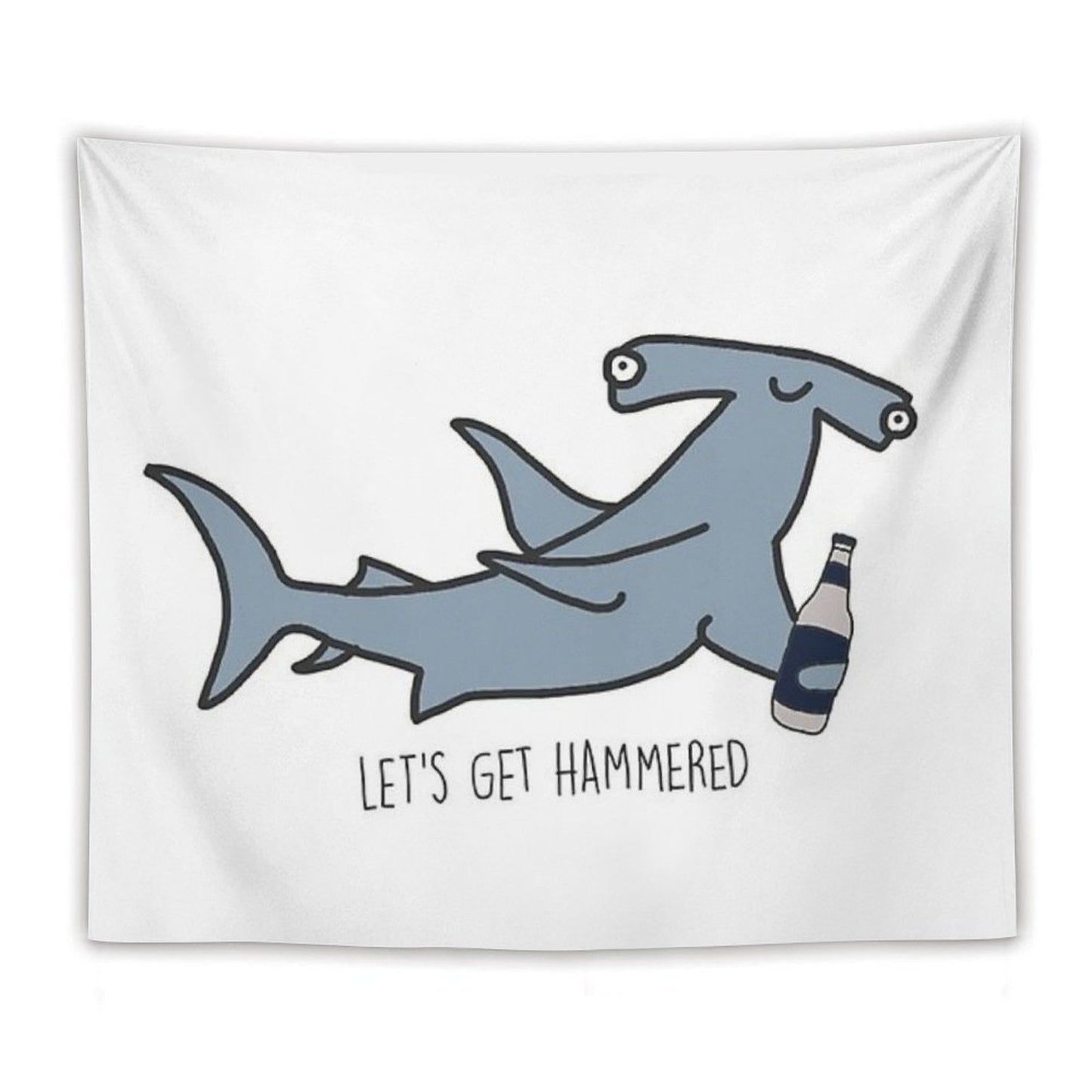Lets Get Hammered Hammerhead Shark Tapestry
