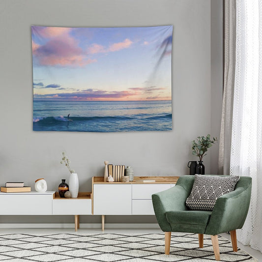 Surfin in A Pastel Dream - Honolulu, Hawaii Tapestry