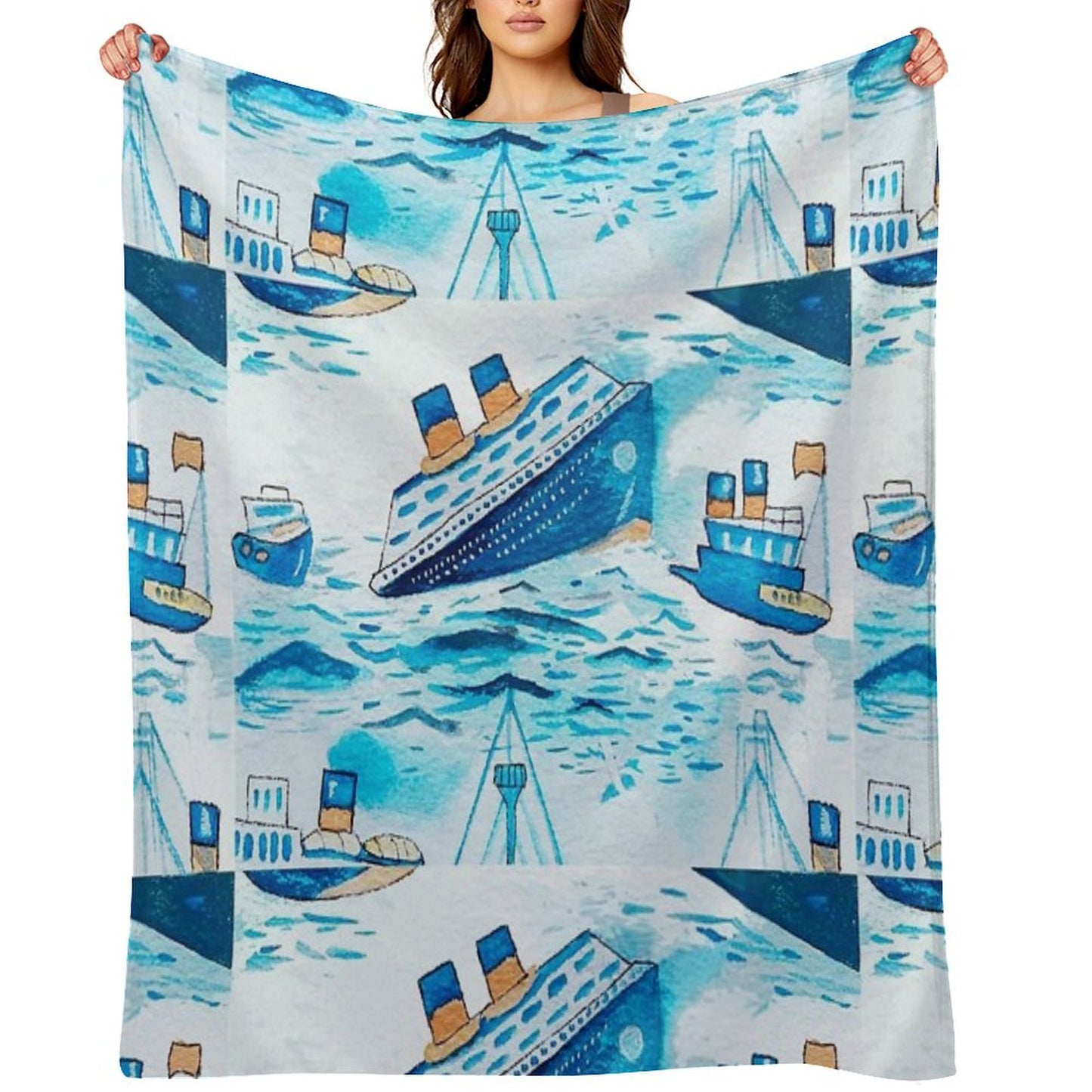 Ferry Boats Scrub Cap Throw Blanket